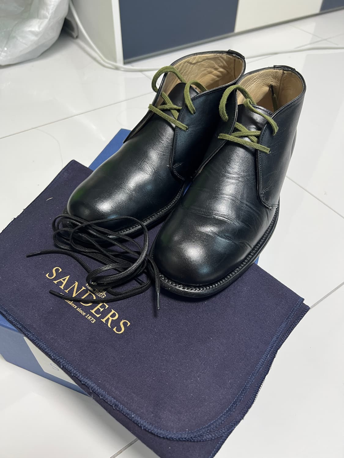 택포29) 샌더스 B.G.S 플레인토 왁시 레더 처카 부츠 6.5 상품이미지1