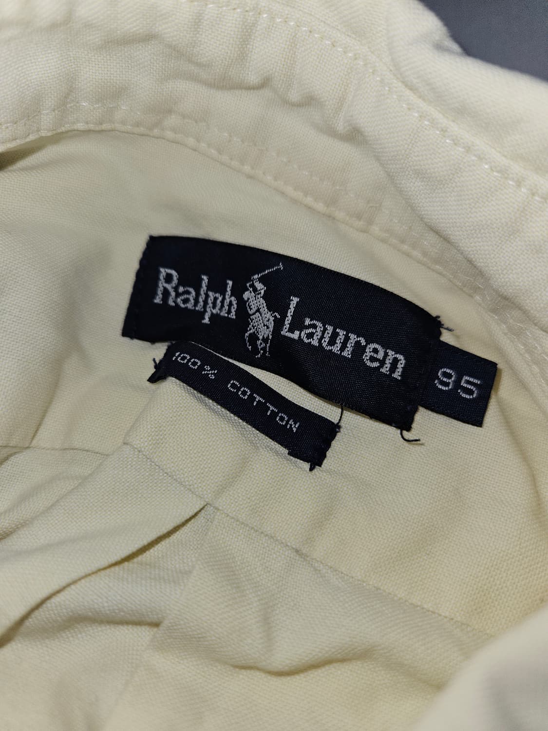 폴로 랄프로렌 옐로우 포니 코튼셔츠 빈티지 95 상품이미지3