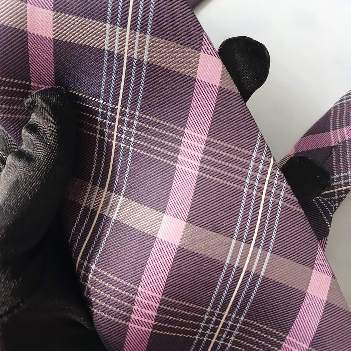 아쿠아스큐텀 실크 핑크 체크 넥타이 9.5cm A등급 E963
 상품이미지10