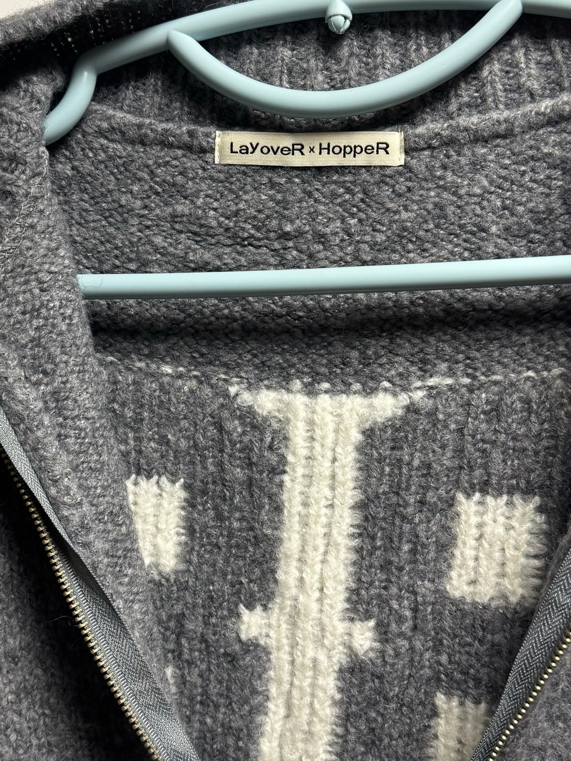 블랙업 툰비 하이넥 알파카 울 니트집업 상품이미지10