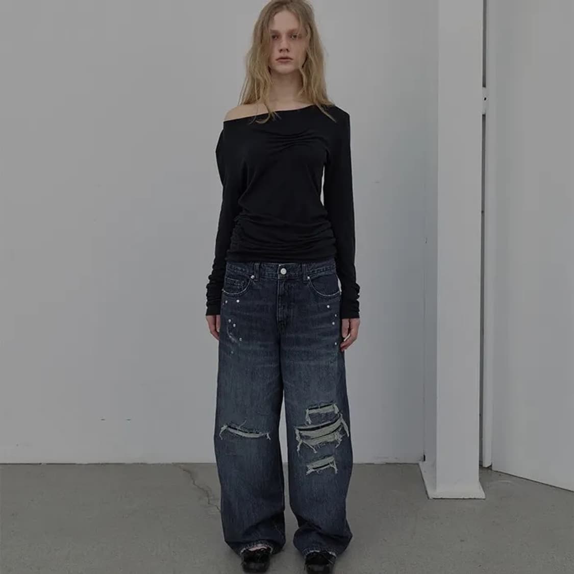 xs)lcdc 디스트로이 리벳 데님 상품이미지1