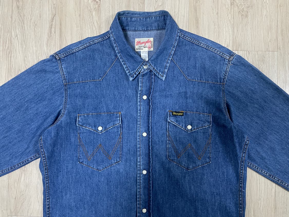 95~100) 60's 복각 랭글러 데님 웨스턴셔츠(RRL&LVC&폴로) 상품이미지4