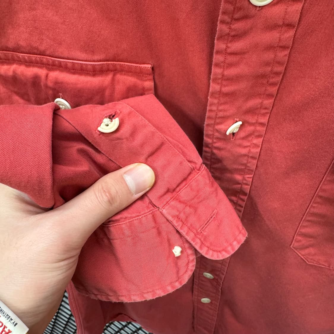 폴로 랄프로렌 솔리드 긴팔 셔츠 레터링 로고 포인트 코랄 상품이미지7