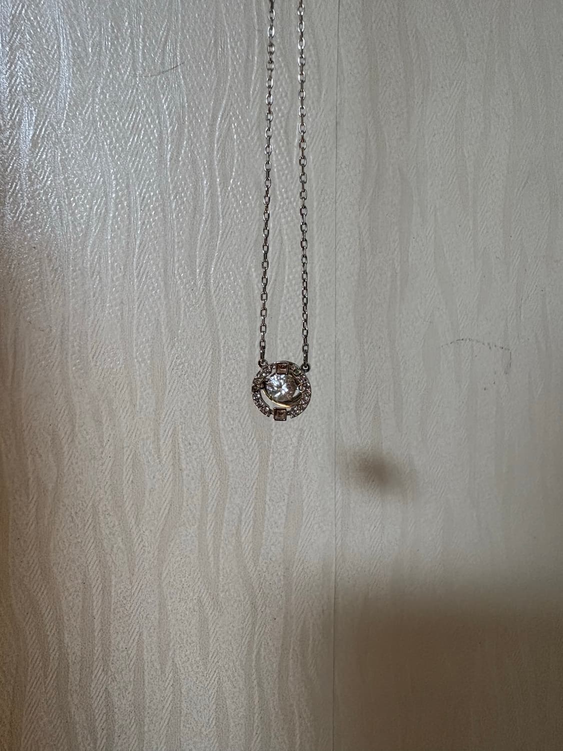 스와로브스키 Una 화이트 로듐 목걸이 상품이미지2