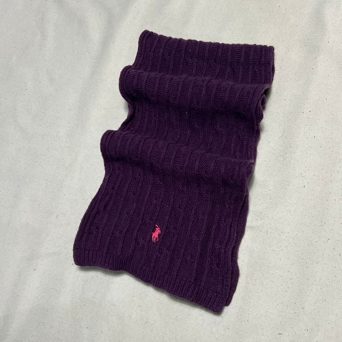 OS 폴로랄프로렌 퍼플 케이블 머플러 상품이미지1