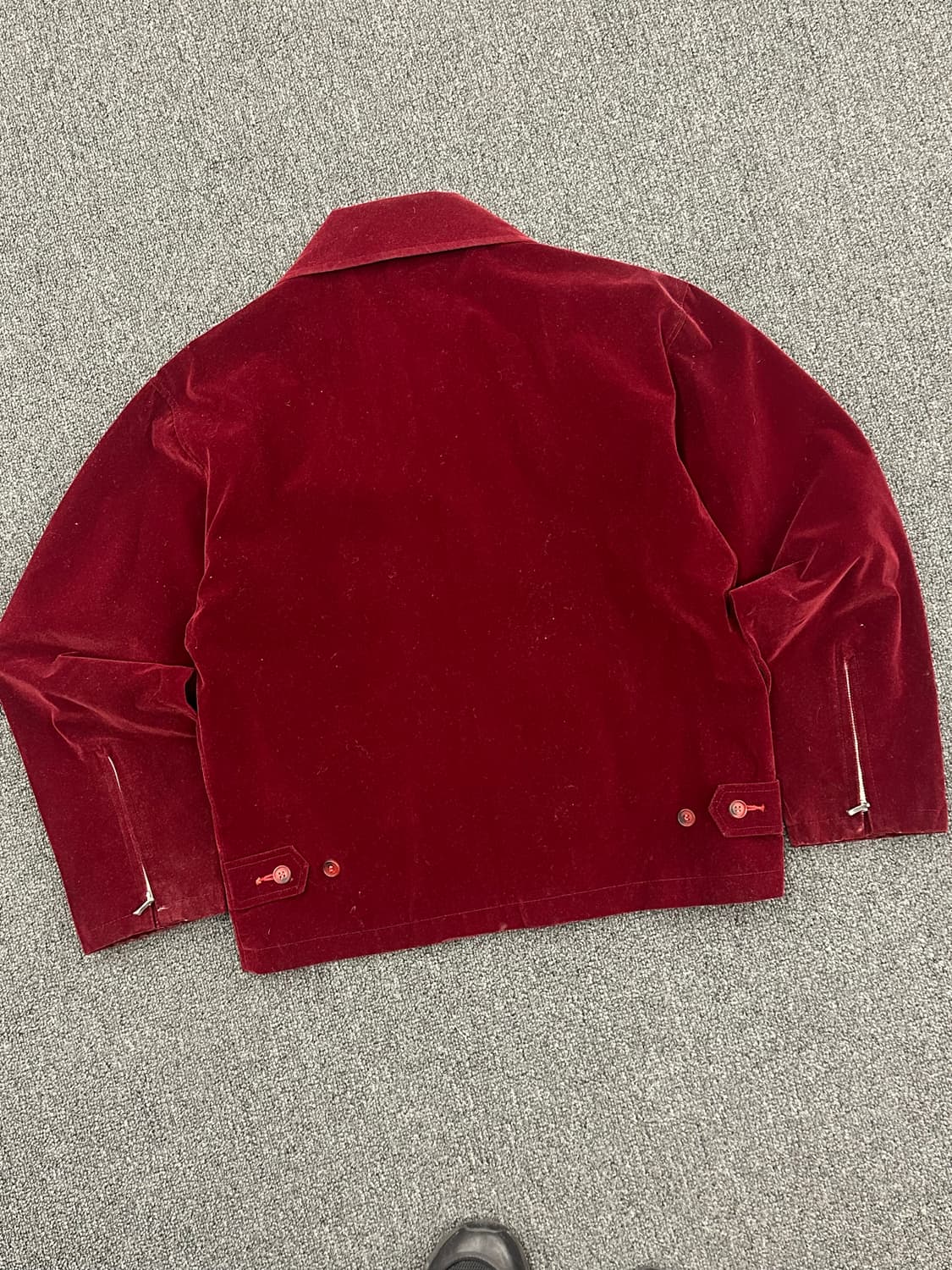 M)토레 빈티지 버건디 나일론 벨벳 자켓 상품이미지3