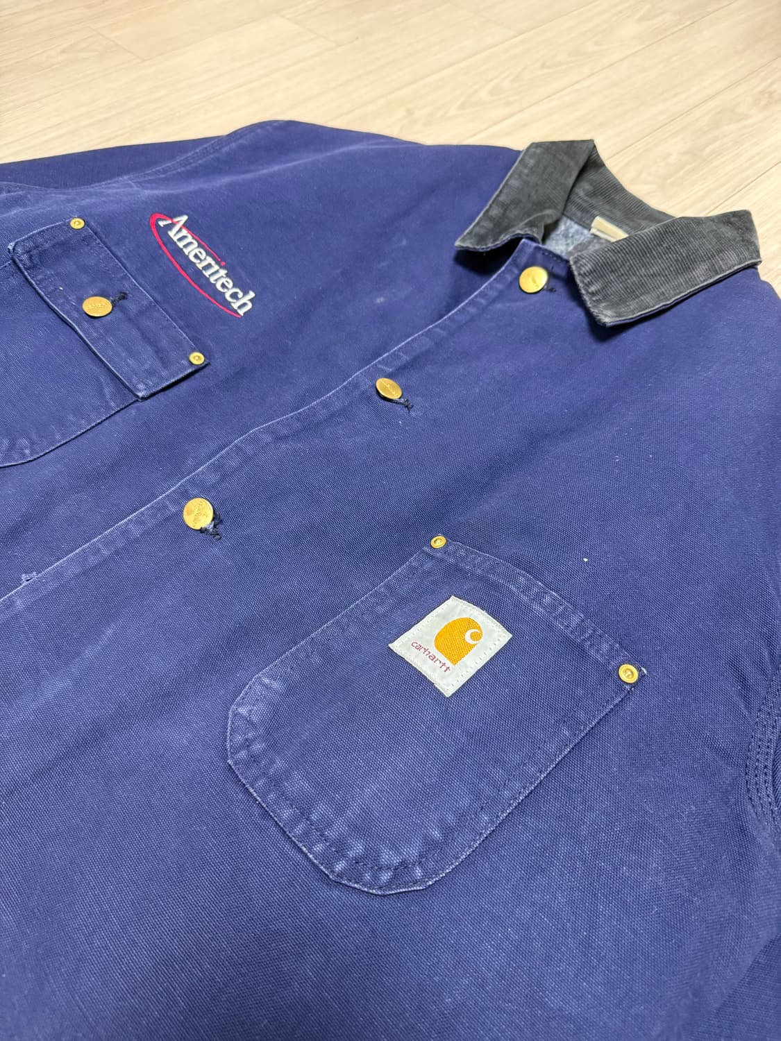 90s Carhartt 칼하트 CB102 Navy 초어 코트 상품이미지3