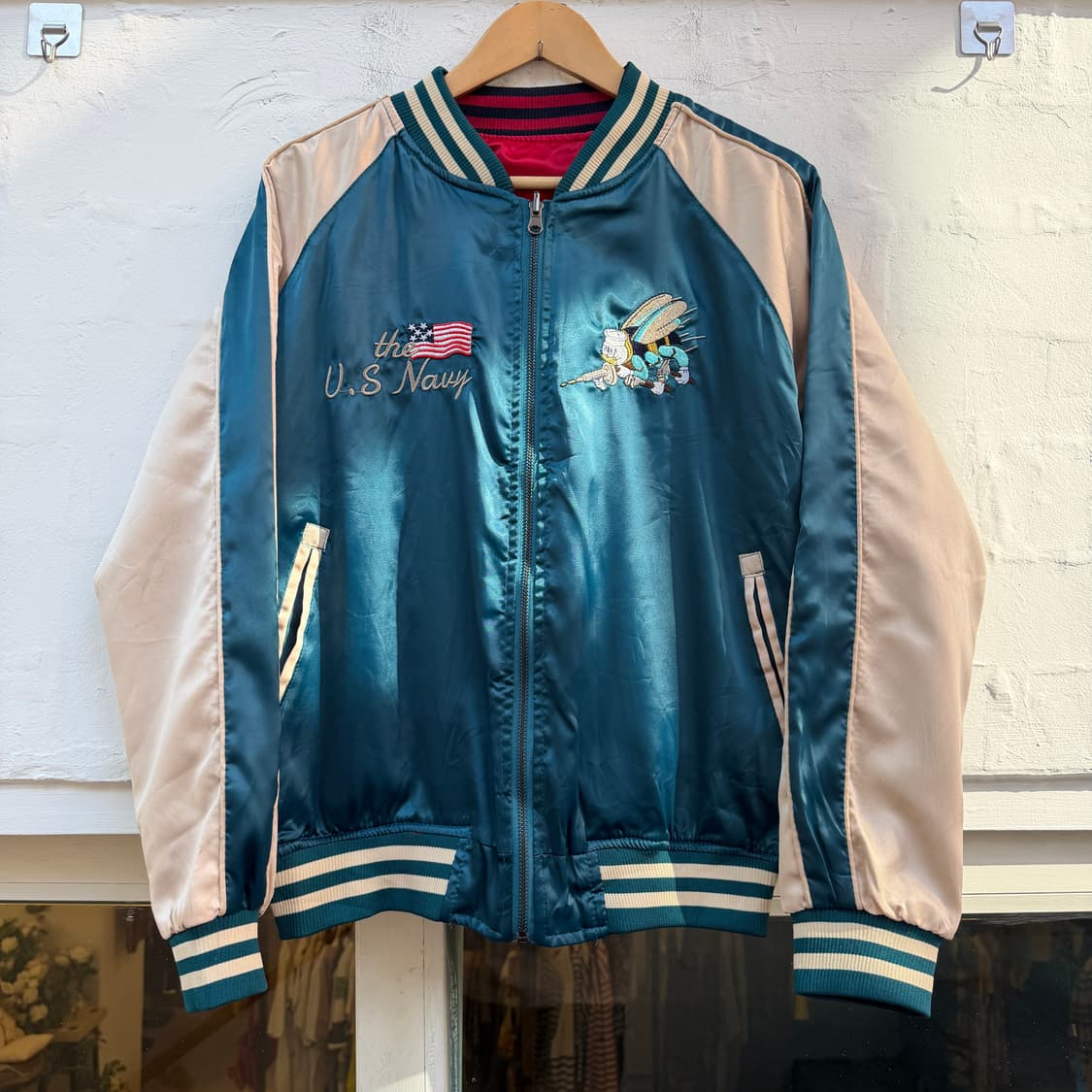 Japanese Vintage US navy 리버시블 스카잔 L 상품이미지1