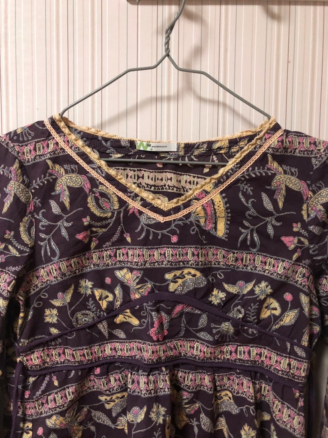 빈티지 패턴 블라우스 상품이미지2