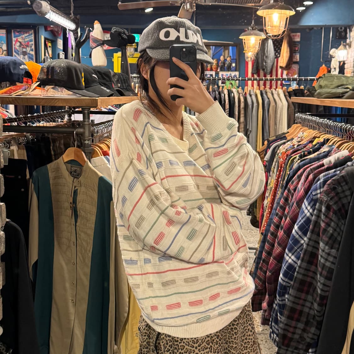 vintage 417 ven heusen 빈티지 박스 루즈 니트 상품이미지3