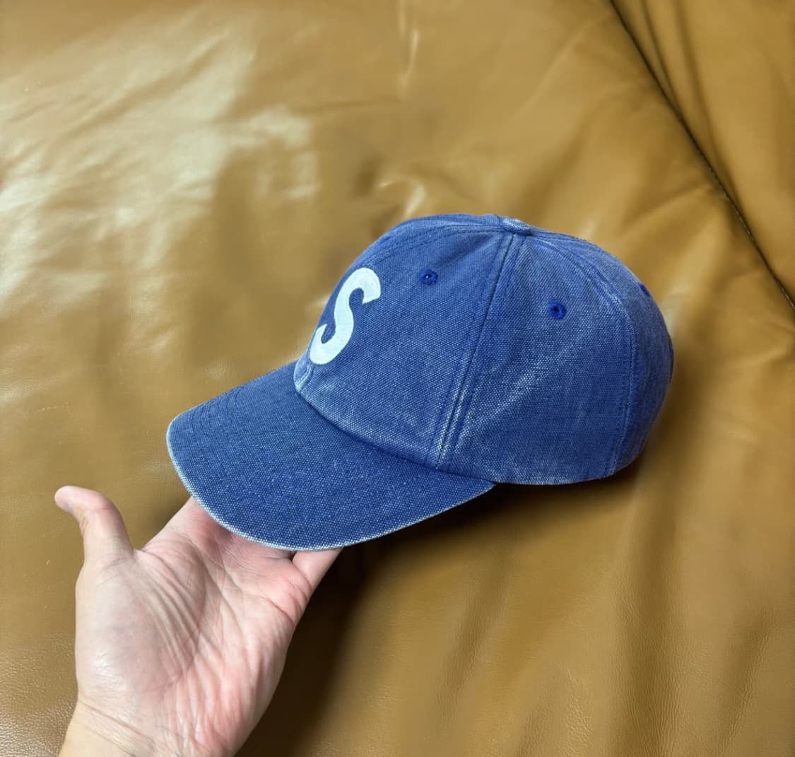 슈프림 23ss 피그먼트 워시드 네이비 S로고 6패널 모자 (Navy) 상품이미지4