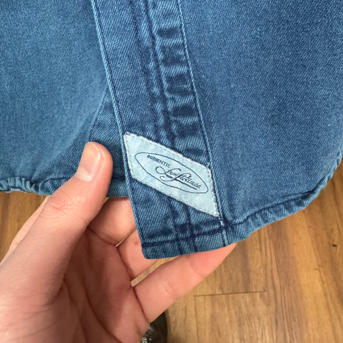 90s 리바이스 데님 셔츠 전면 투포켓 포인트 진청 상품이미지5