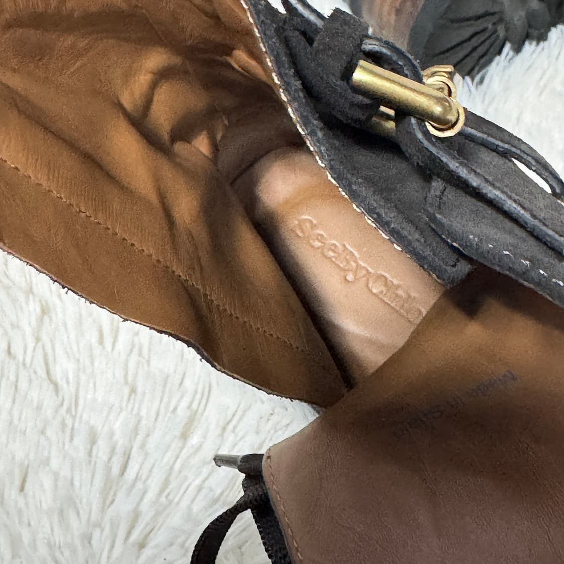 씨바이끌로에 스웨이드 컴뱃 부츠 상품이미지7