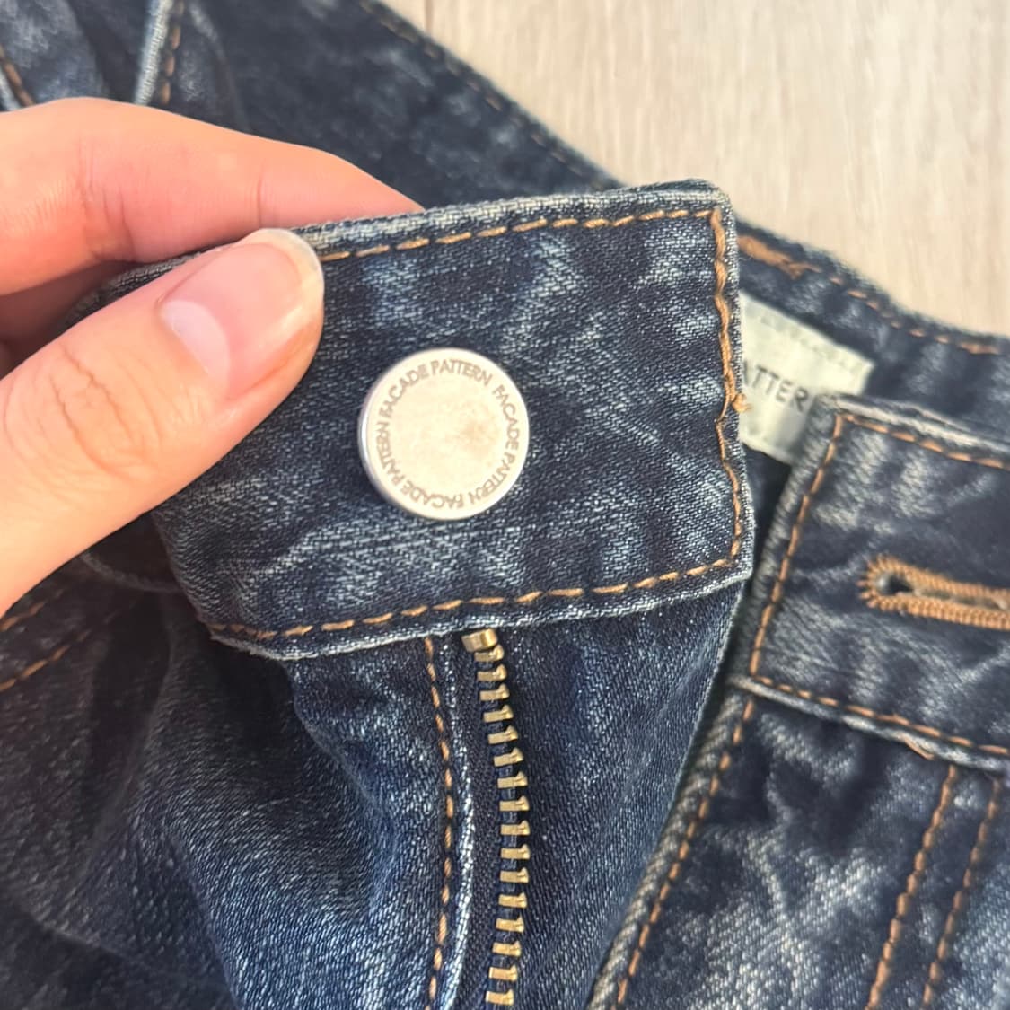 (s) 파사드패턴 와이드 데님팬츠 상품이미지3