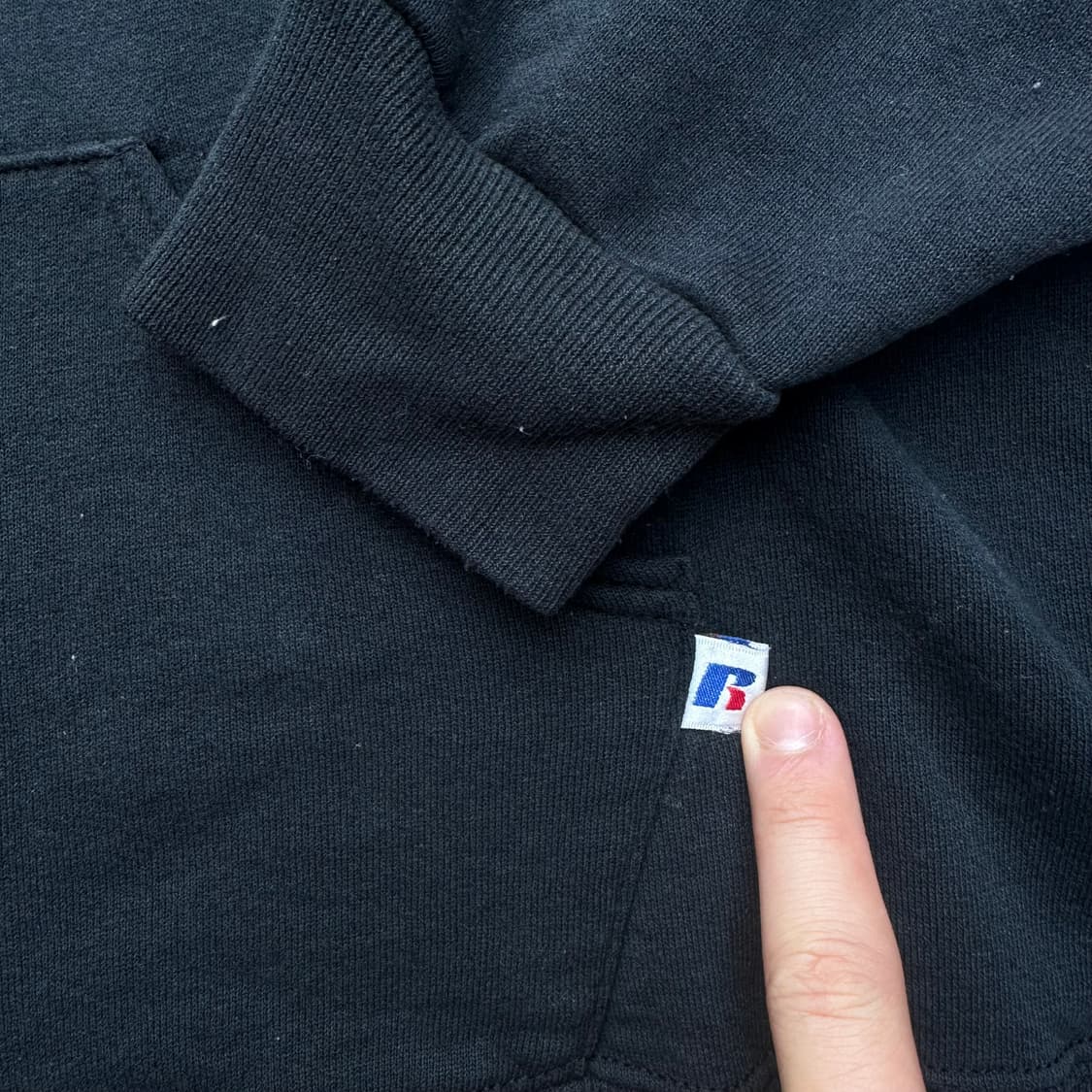 빈티지 00s 러셀 후드 집업 블랙   상품이미지4