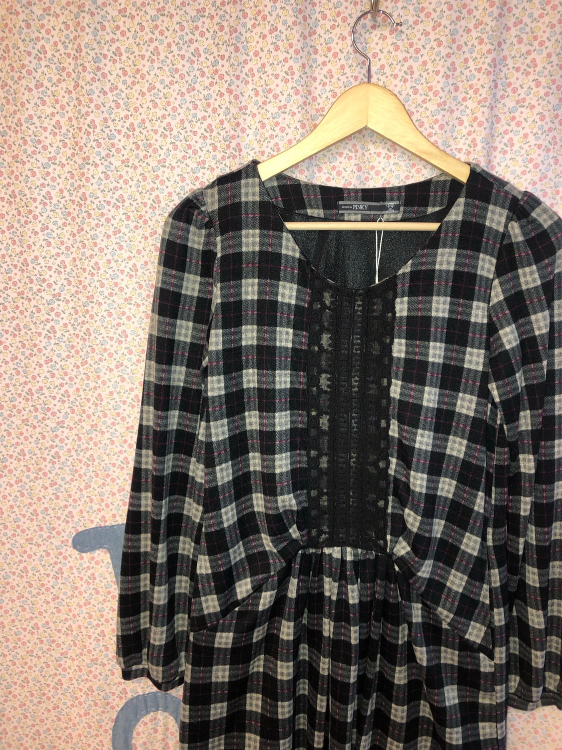 check lace dress 상품이미지2