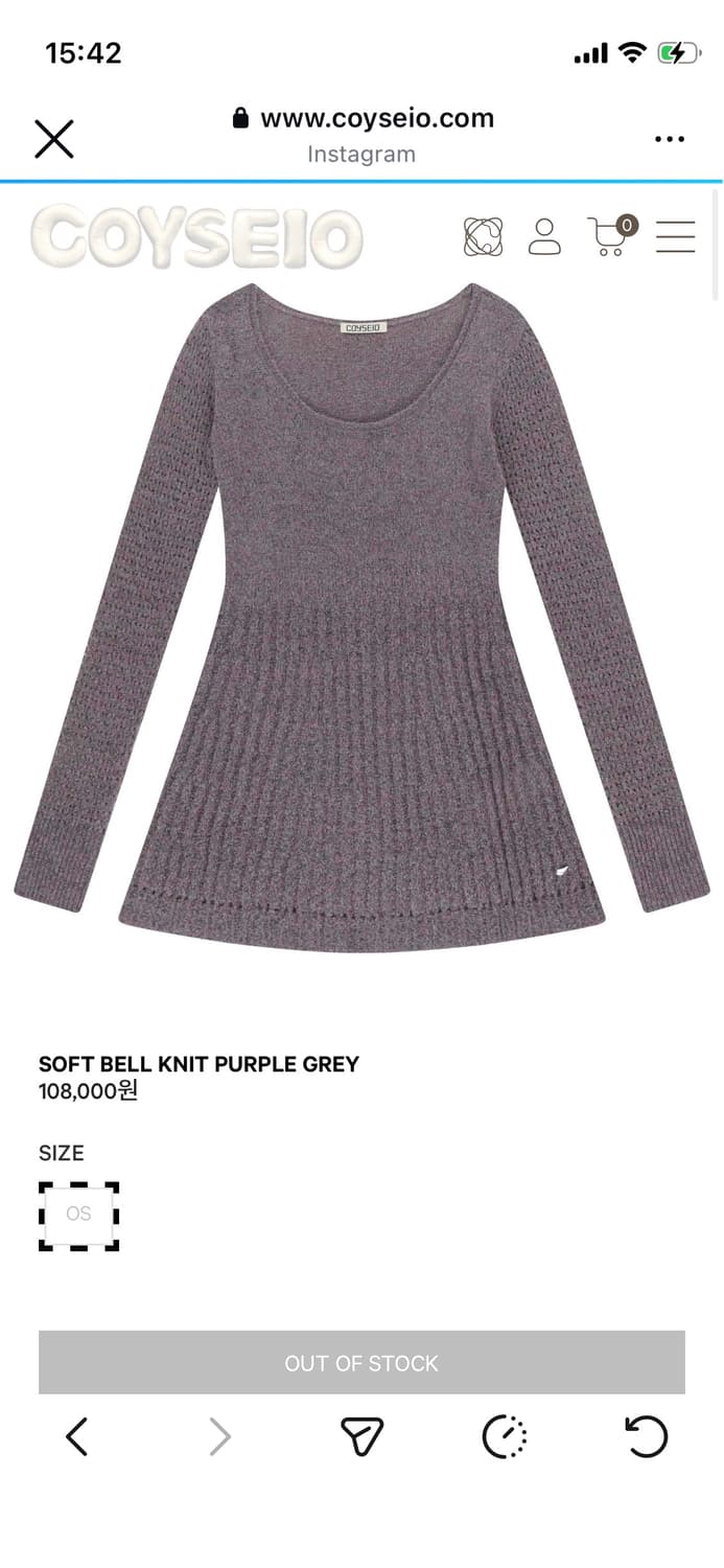 구해요) 코이세이오 소프트벨 니트 원피스 퍼플 상품이미지1