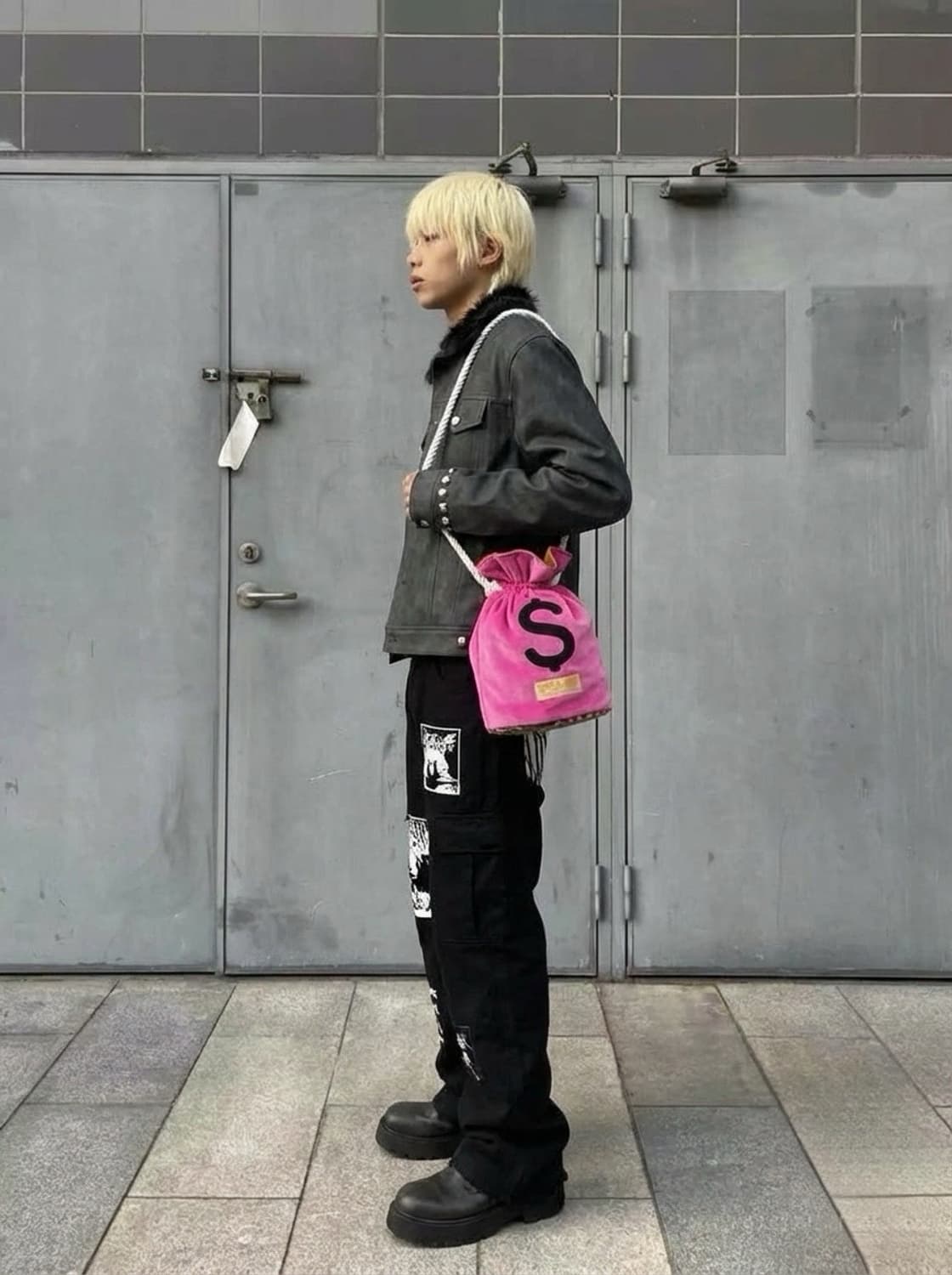 Skoloct 머니백 💲벨벳  핑크 호피 상품이미지1