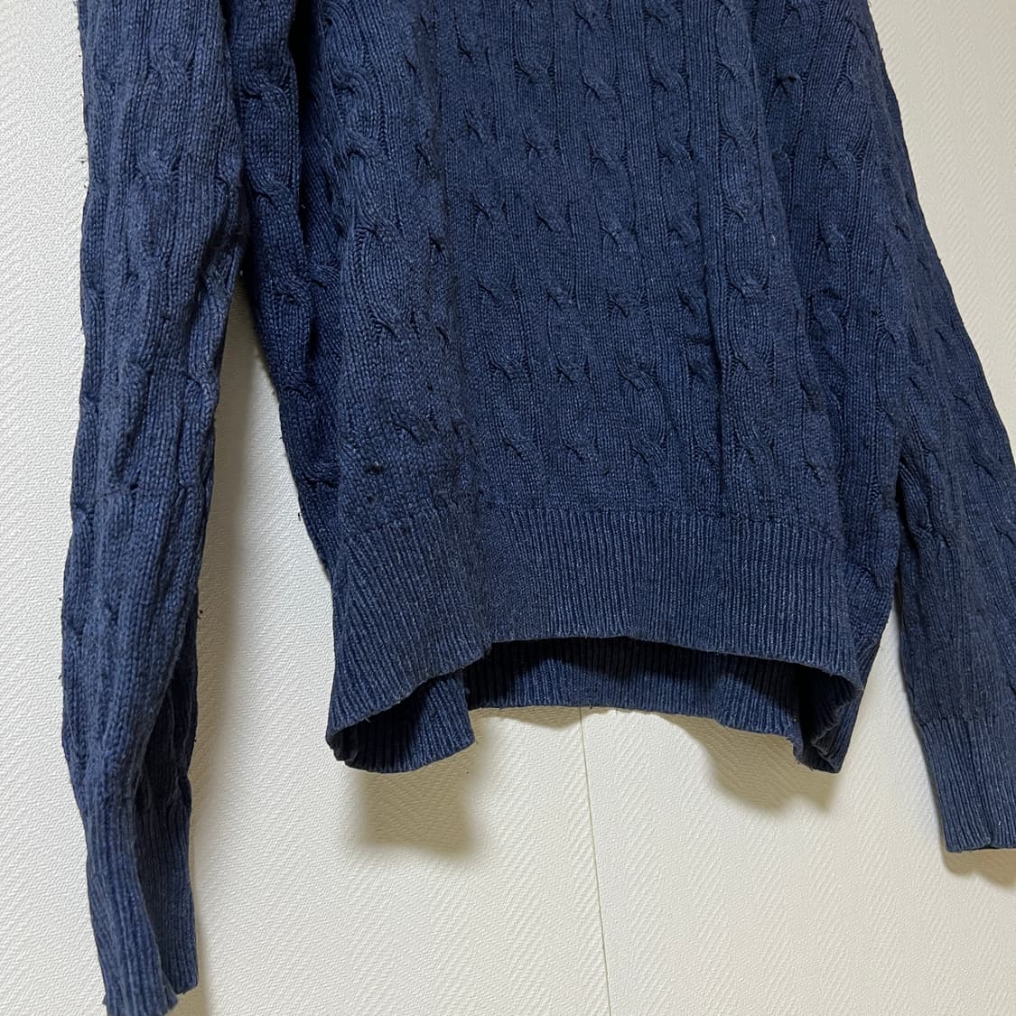 폴로 랄프로렌 케이블 니트 반집업 xl 상품이미지4