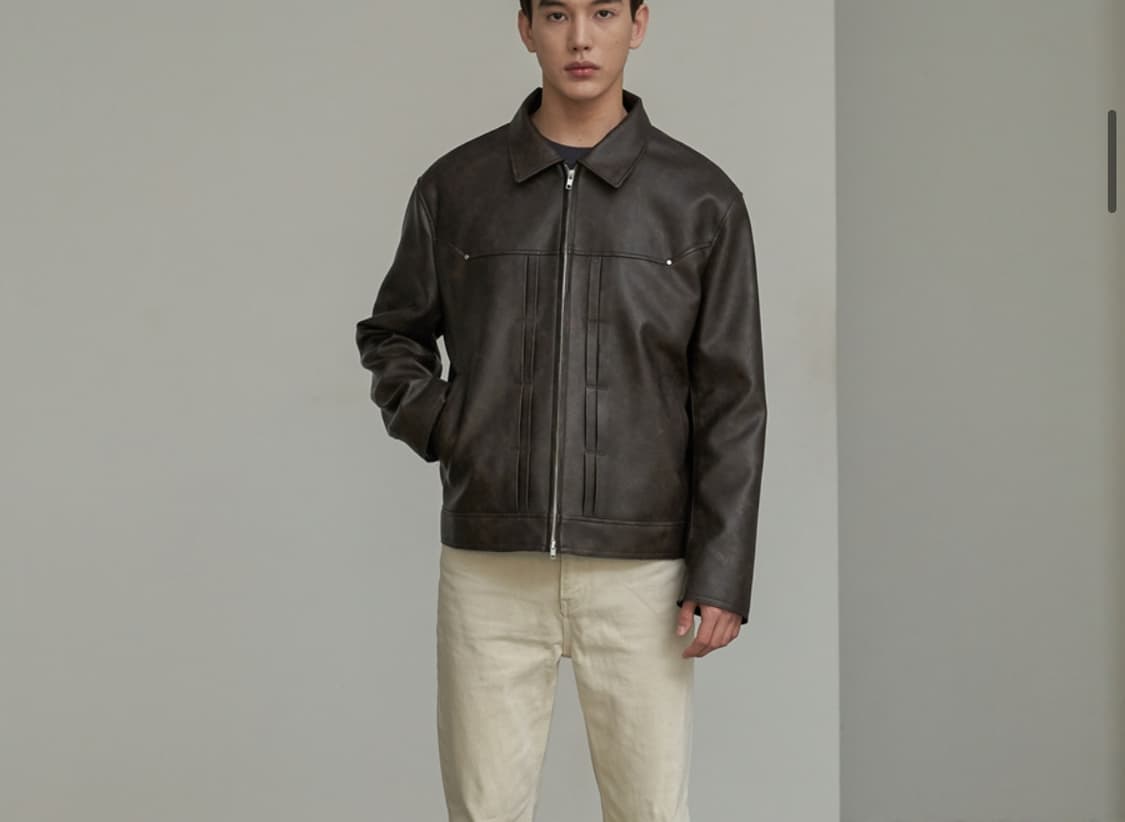 스페로네 더블 라인 트러커 크랙 자켓/브라운 상품이미지7