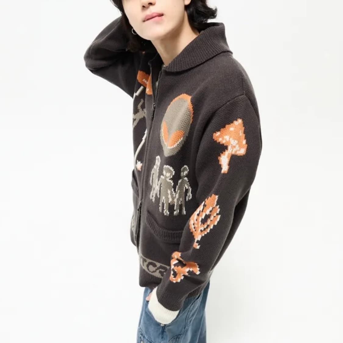 크리틱 ALEIN SHAWL 칼라 가디건 차콜(미사용품) 상품이미지5