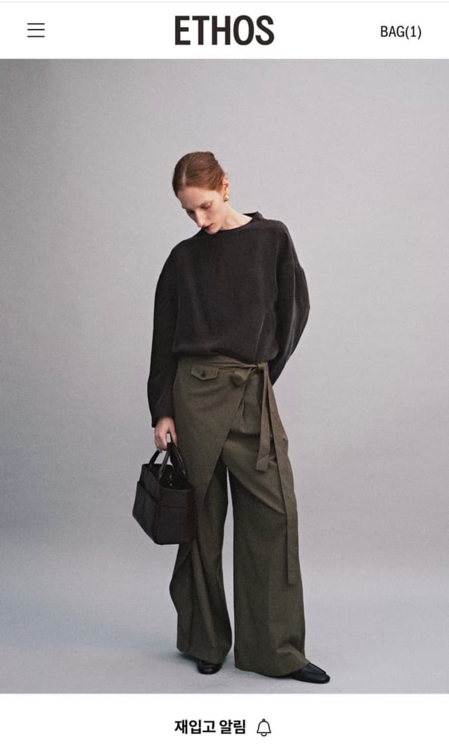 에토스 큐프라 실루엣 블라우스 딥브라운 새상품 상품이미지4