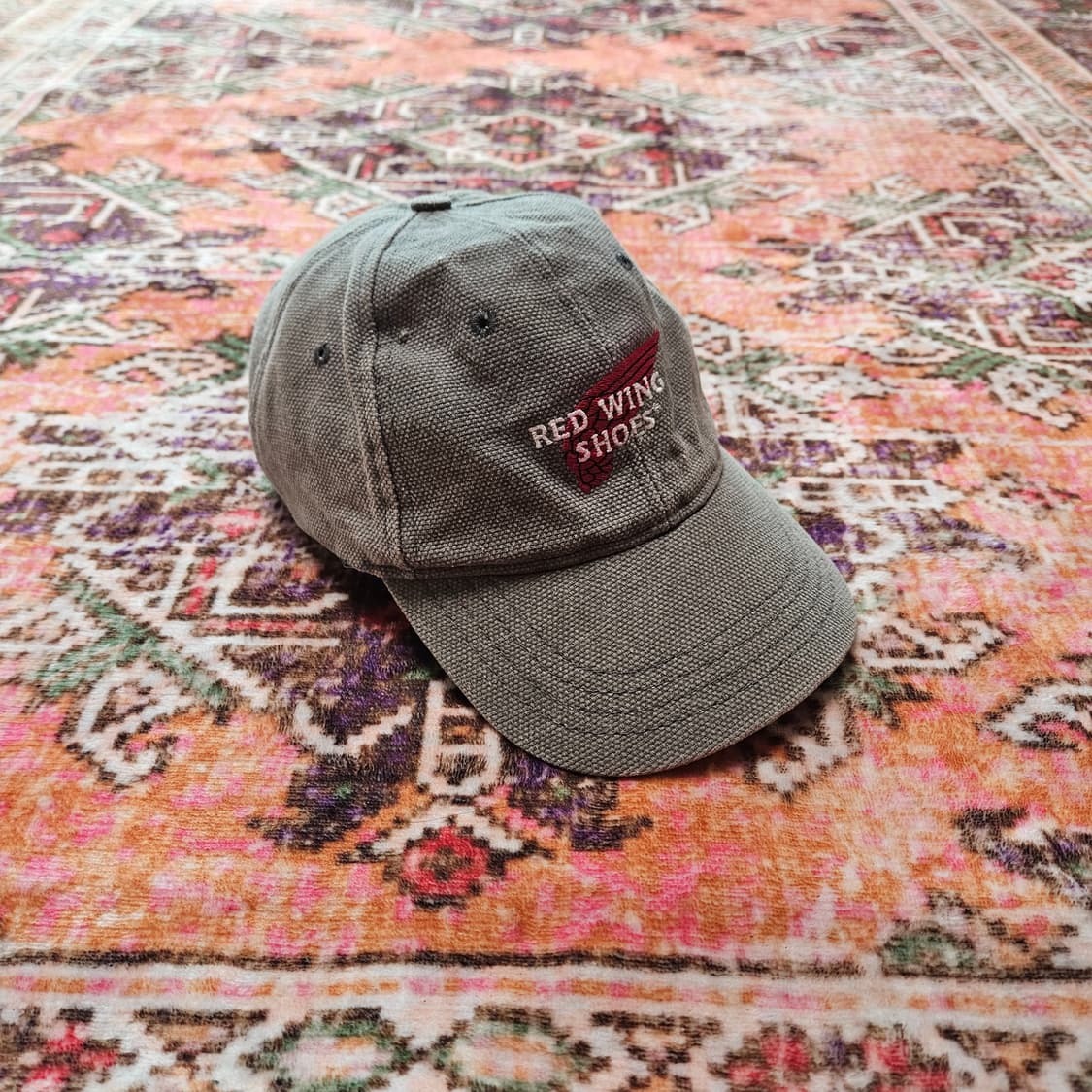 90s 레드윙 WORK HARD 덕캔버스 볼캡 상품이미지2