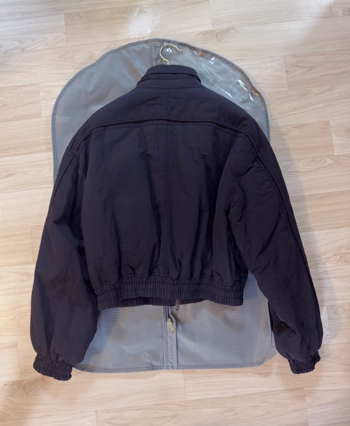 엘무드 벌키 크롭 봄버 자켓 블랙  상품이미지5