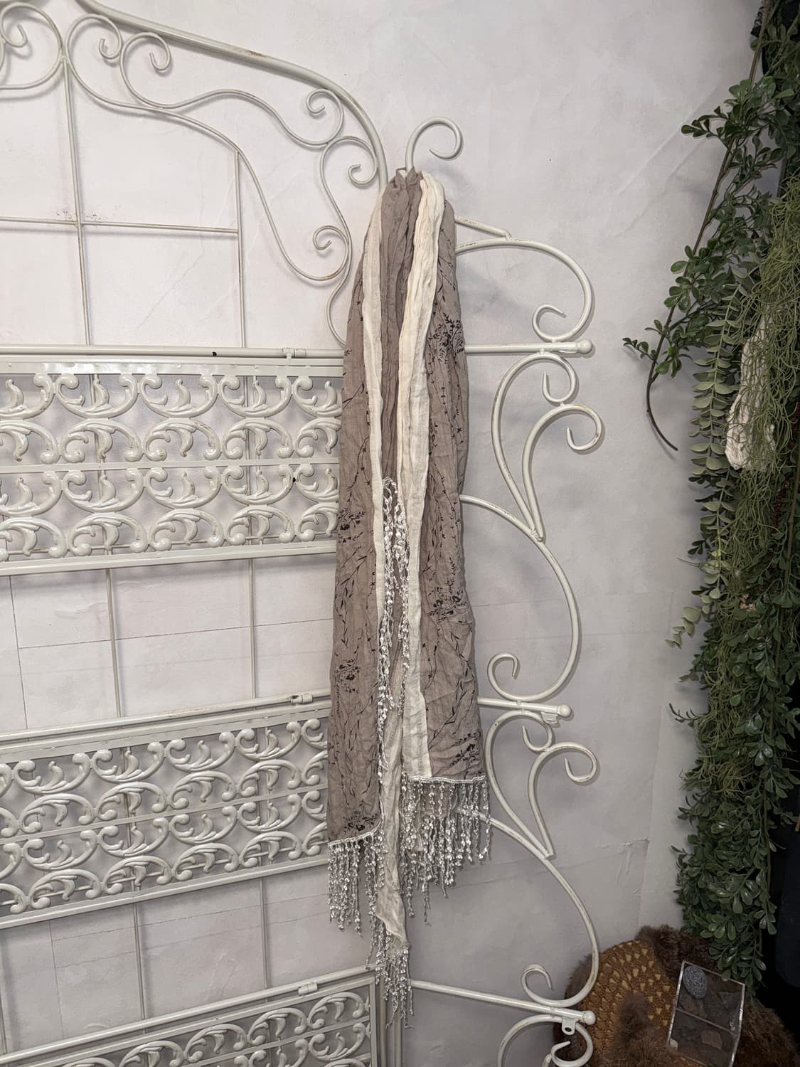 Ash brown oriental tassel scarf 상품이미지3