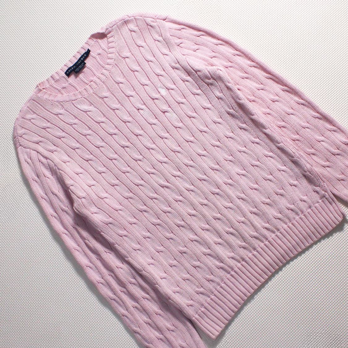 Polo 폴로 랄프로렌 핑크 케이블 니트 상품이미지2