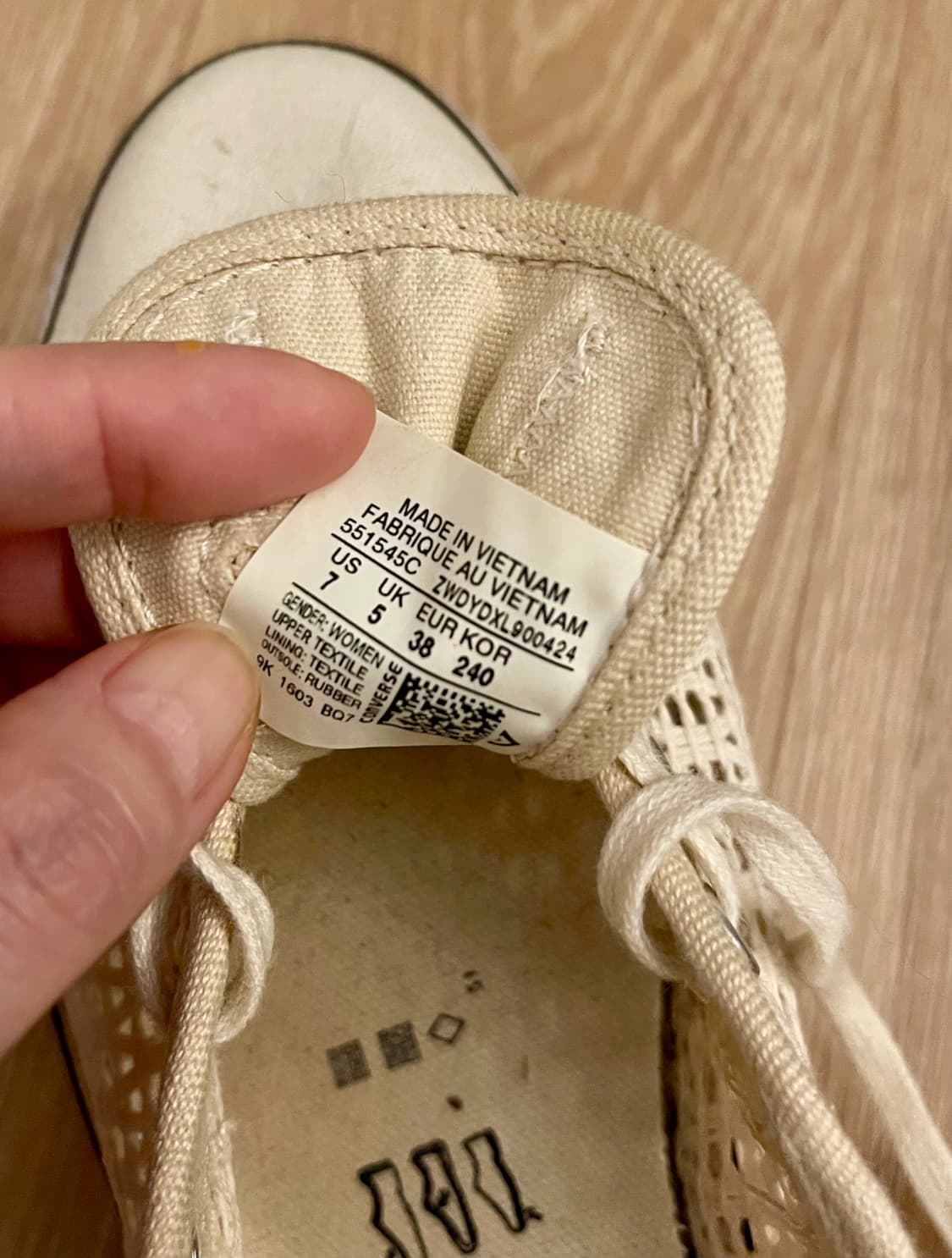 컨버스 척테일러 올스타 하이라인 크로셰 로우 (Natural Ivory) 상품이미지5