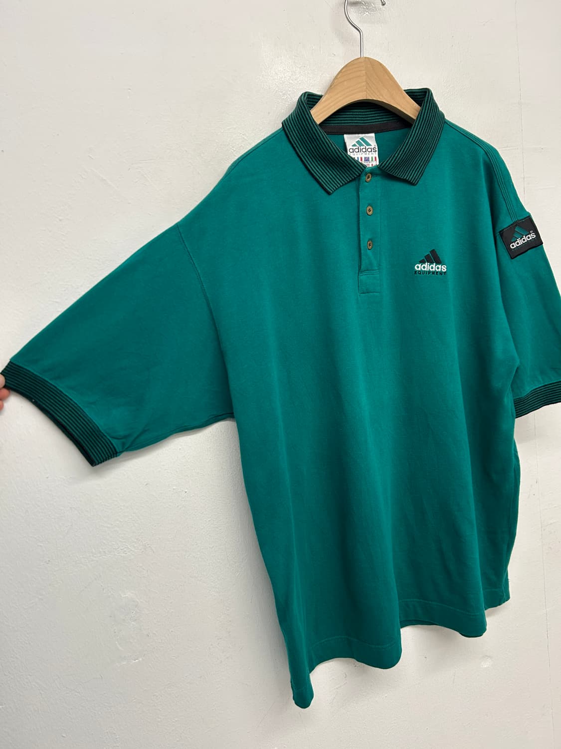 90s 아디다스 Equipment 폴로 셔츠 그린 상품이미지3