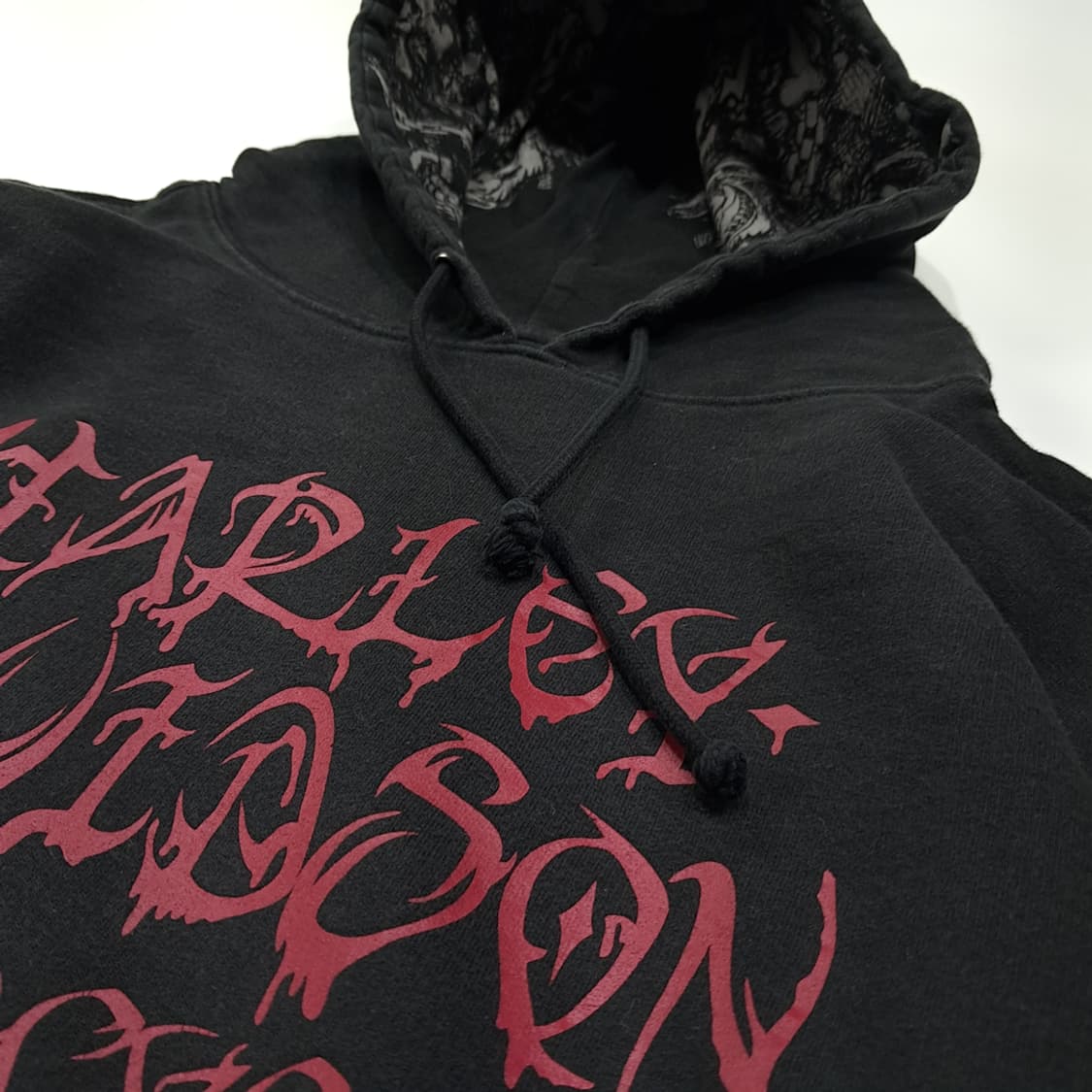 CL177 할리데이비슨 코튼폴리 스컬안감 플레임 블랙 후디 상품이미지4