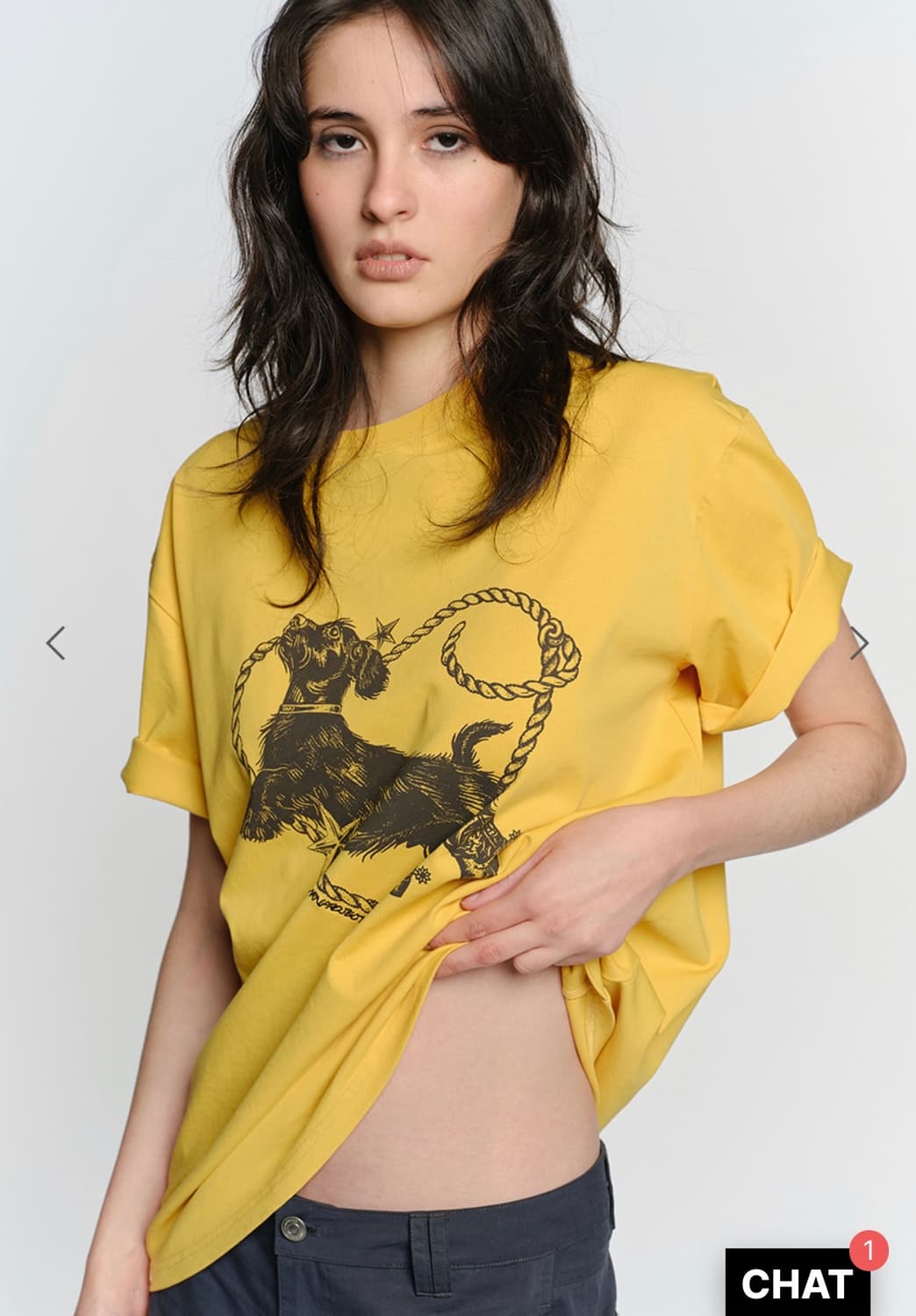 썬번프로젝트 HEART DOG OVERFIT T-SHIRT 티셔츠 옐로우 상품이미지2