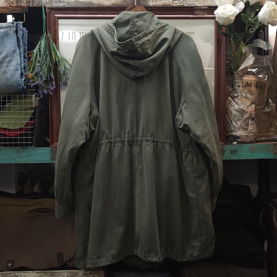 빈티지 프랑스군 m64 밀리터리 모즈파카 올리브 그린 페이딩 120C 상품이미지3