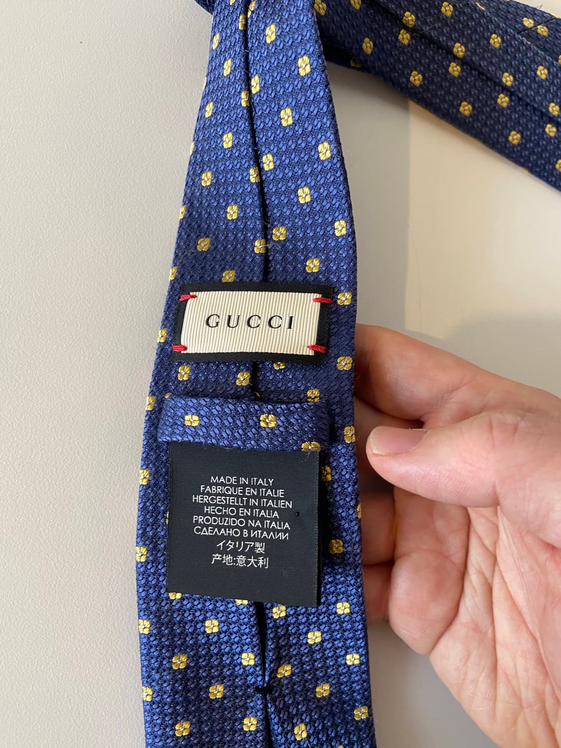 구찌 네이비 도트 무늬 넥타이 상품이미지5