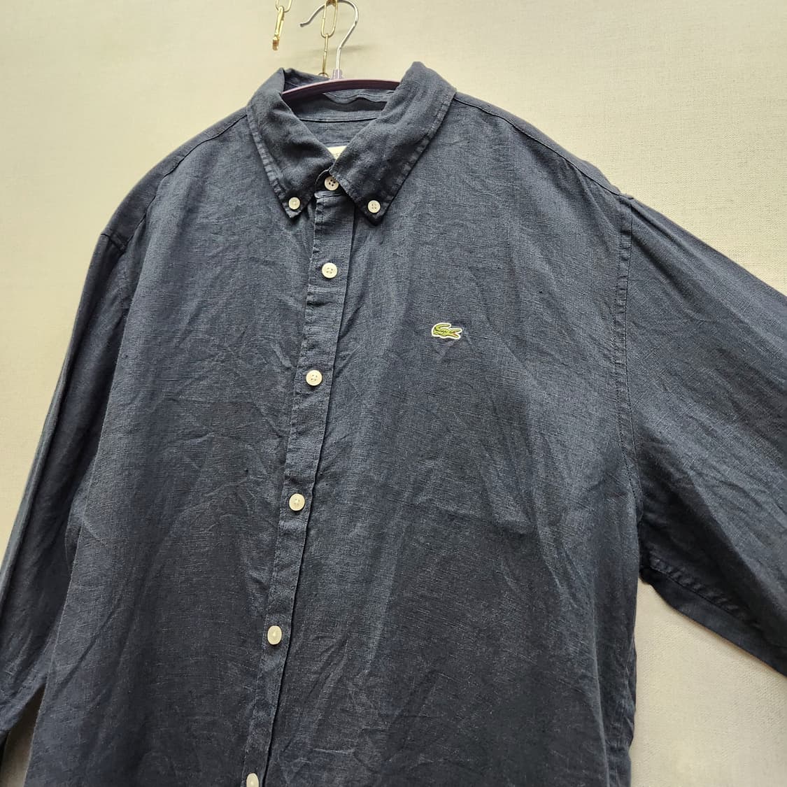 라코스테 로고 린넨 셔츠 42(XL) 상품이미지3