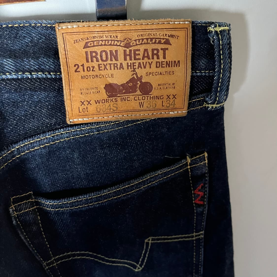 [Iron Heart] 아이언하트 21온스 엑스트라 헤비 데님 634S 상품이미지6