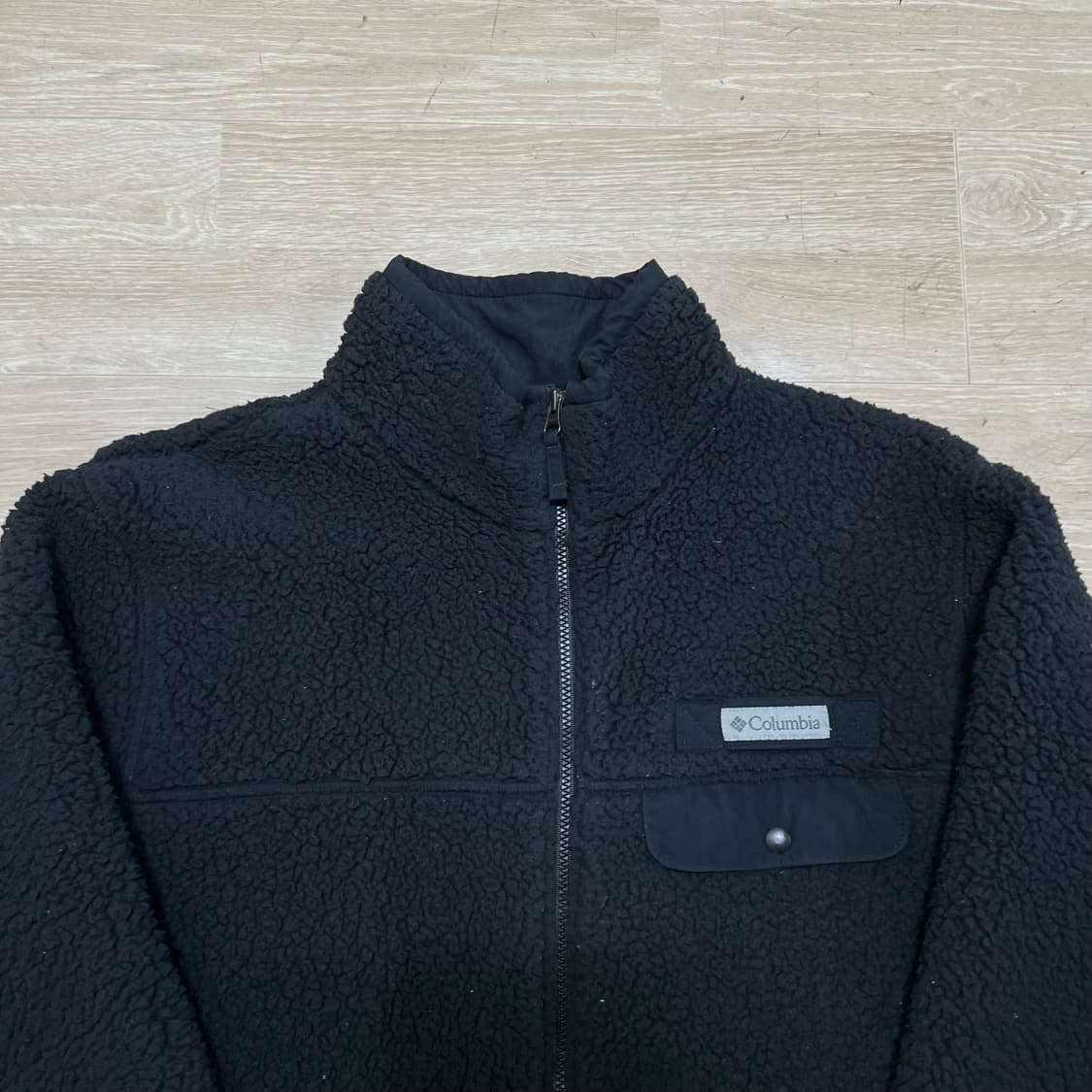 컬럼비아 와펜 포켓 후리스 플리스 집업 자켓 [블랙] L/100 상품이미지2