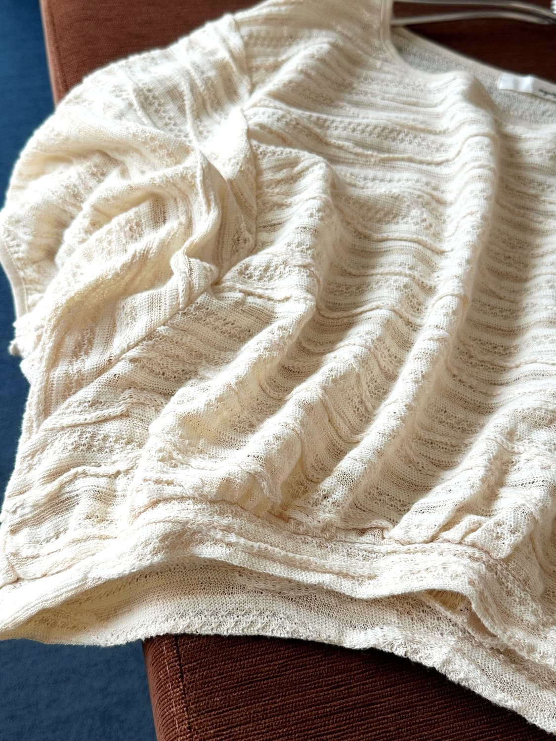 Loose gauge knit fabric wide top 상품이미지3