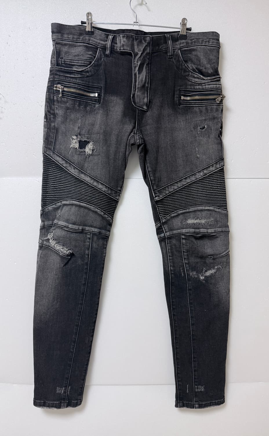 발망(BALMAIN) 디스트로이드 바이커 데님 팬츠 34 데일리  상품이미지1