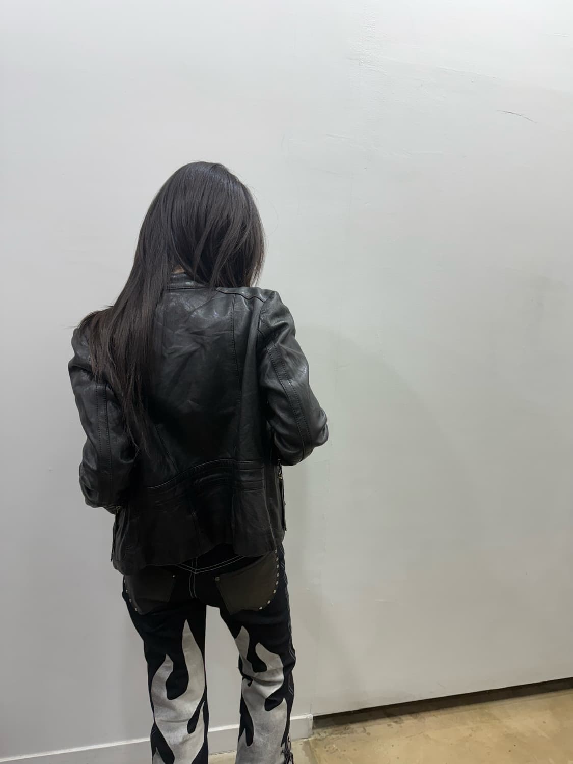 멀티버튼 크롭 리얼레더 자켓 상품이미지8