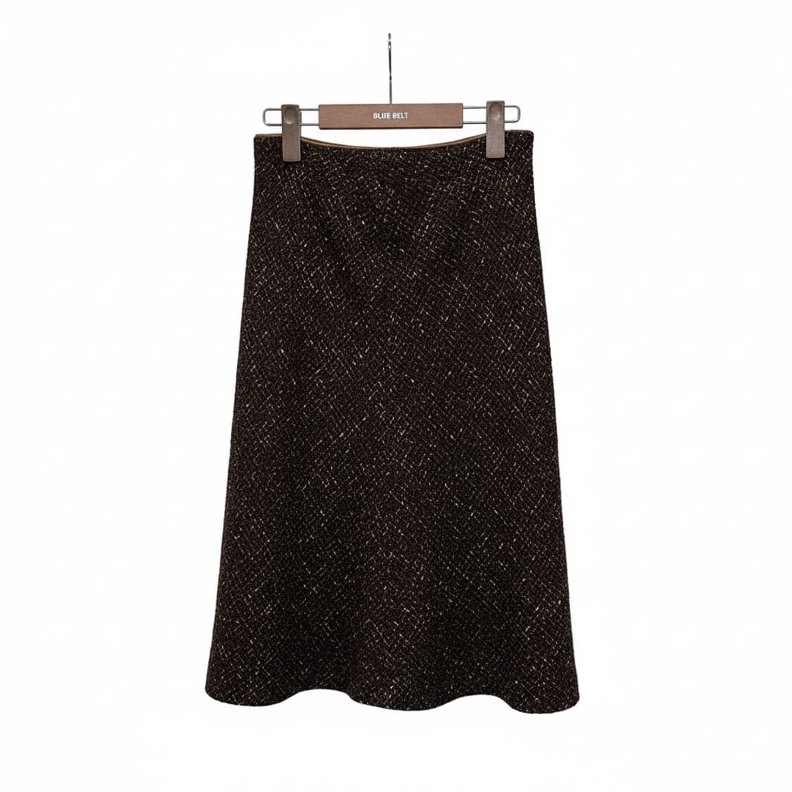 JPN VINTAGE 트위드 롱 스커트 플레어 핏 브라운 상품이미지1