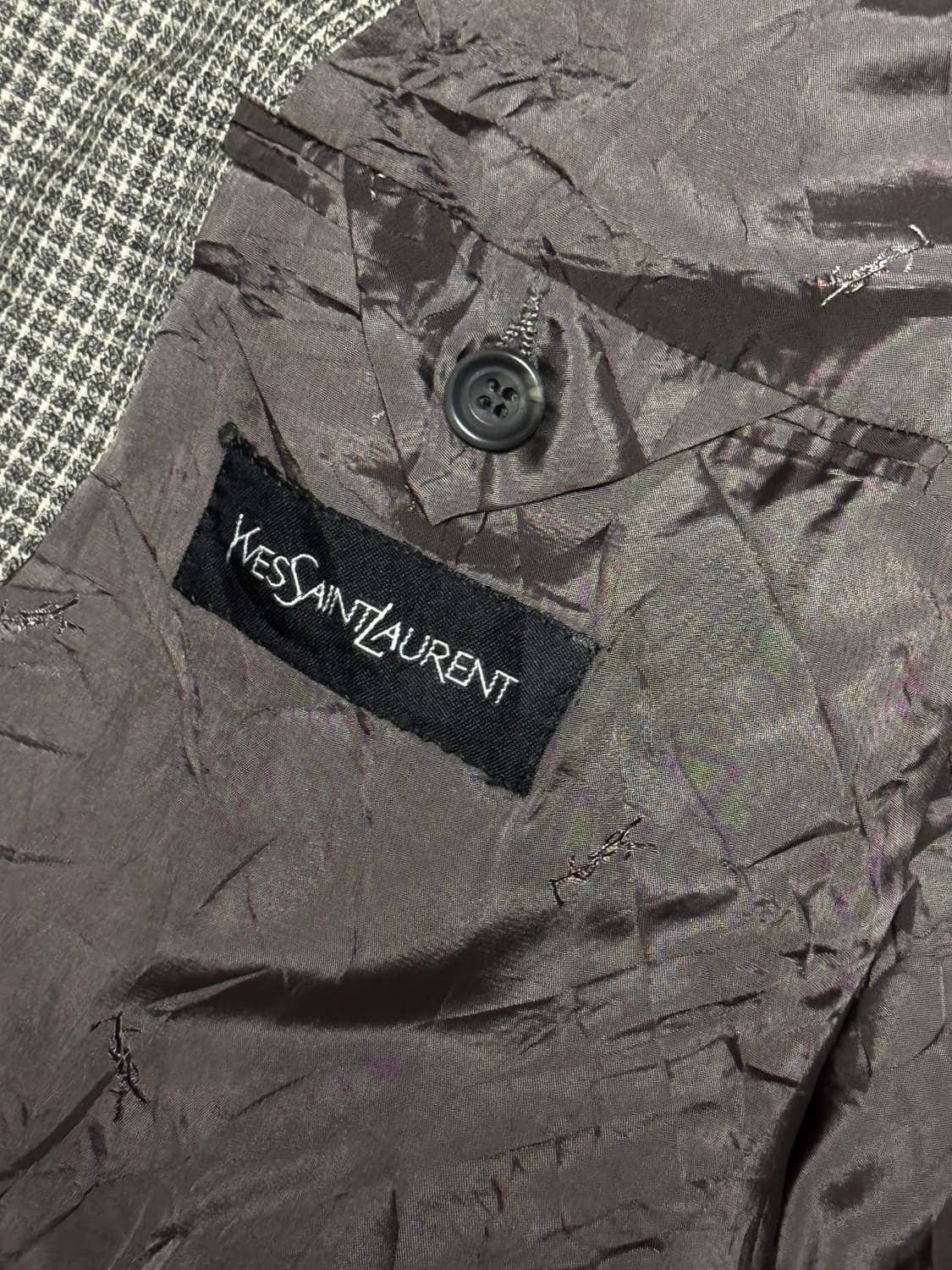 입생로랑 캐나다 하운즈투스 체크 울 자켓 상품이미지5