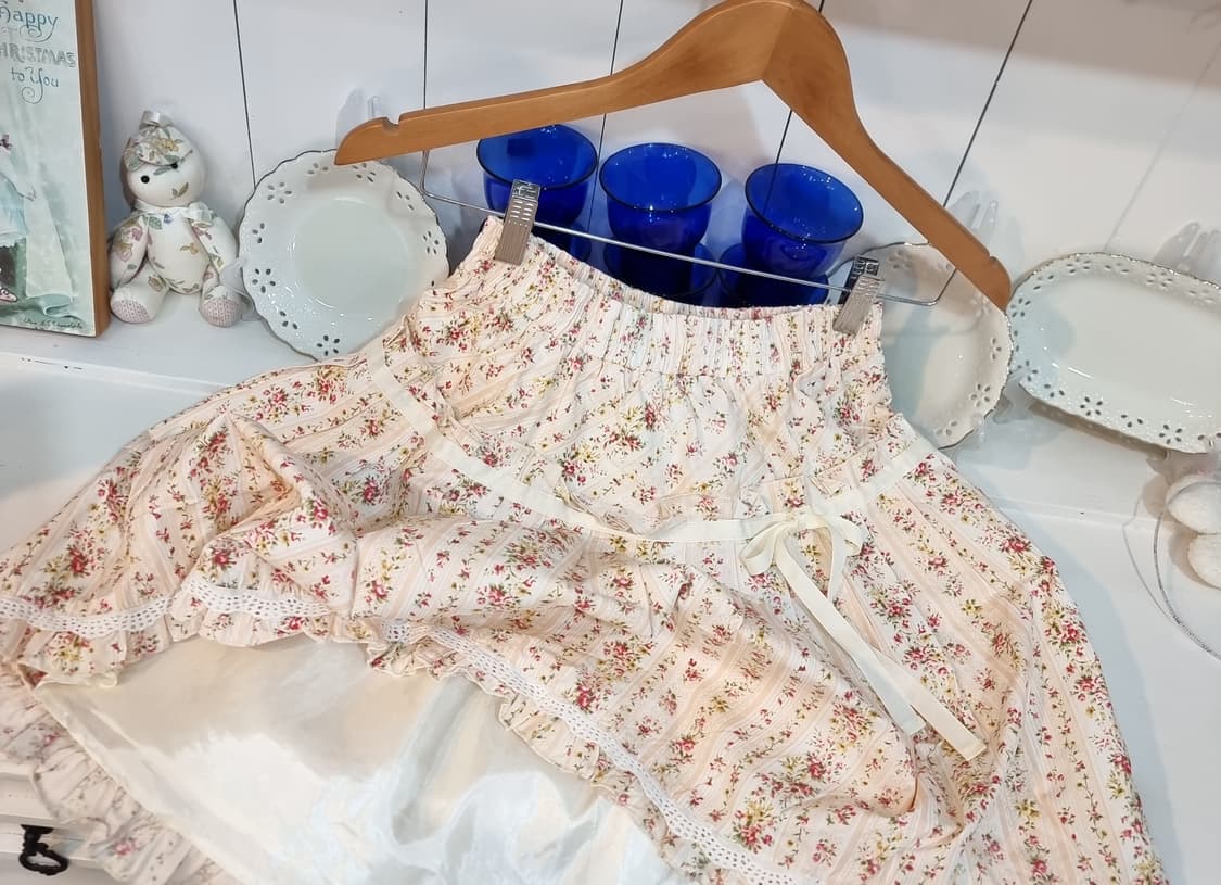 플라워 패턴 레이스 스커트 상품이미지5