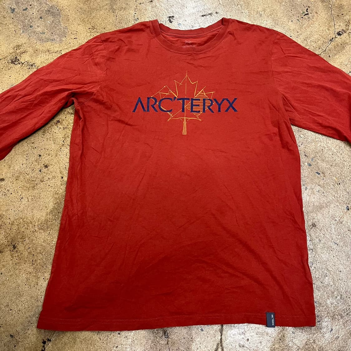[정품/M] 아크테릭스 메이플 로고 롱슬리브 티셔츠 레드 b10 상품이미지3