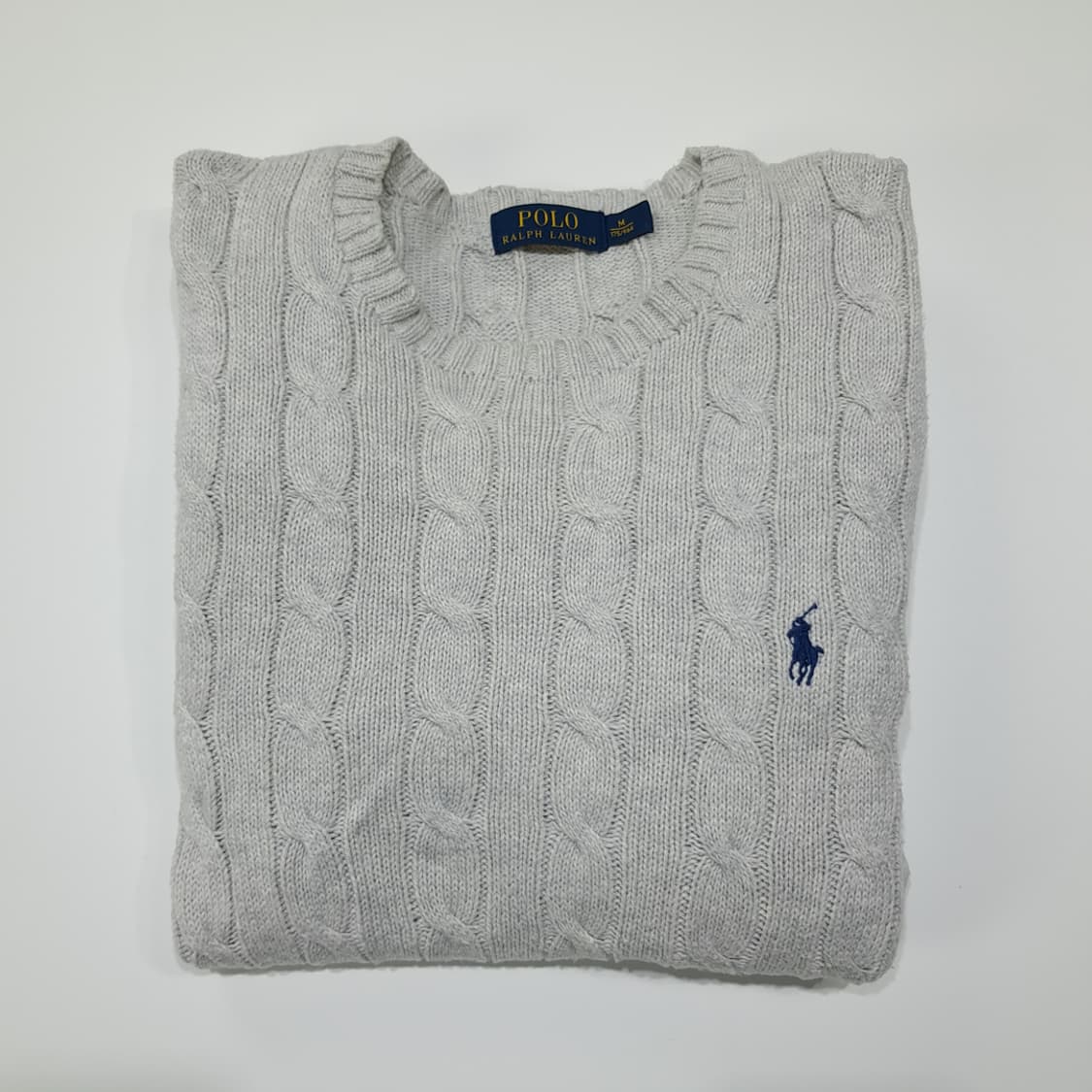 CL042 M 폴로 랄프로렌 아이스 그레이 시그니처 케이블 코튼 니트 상품이미지7