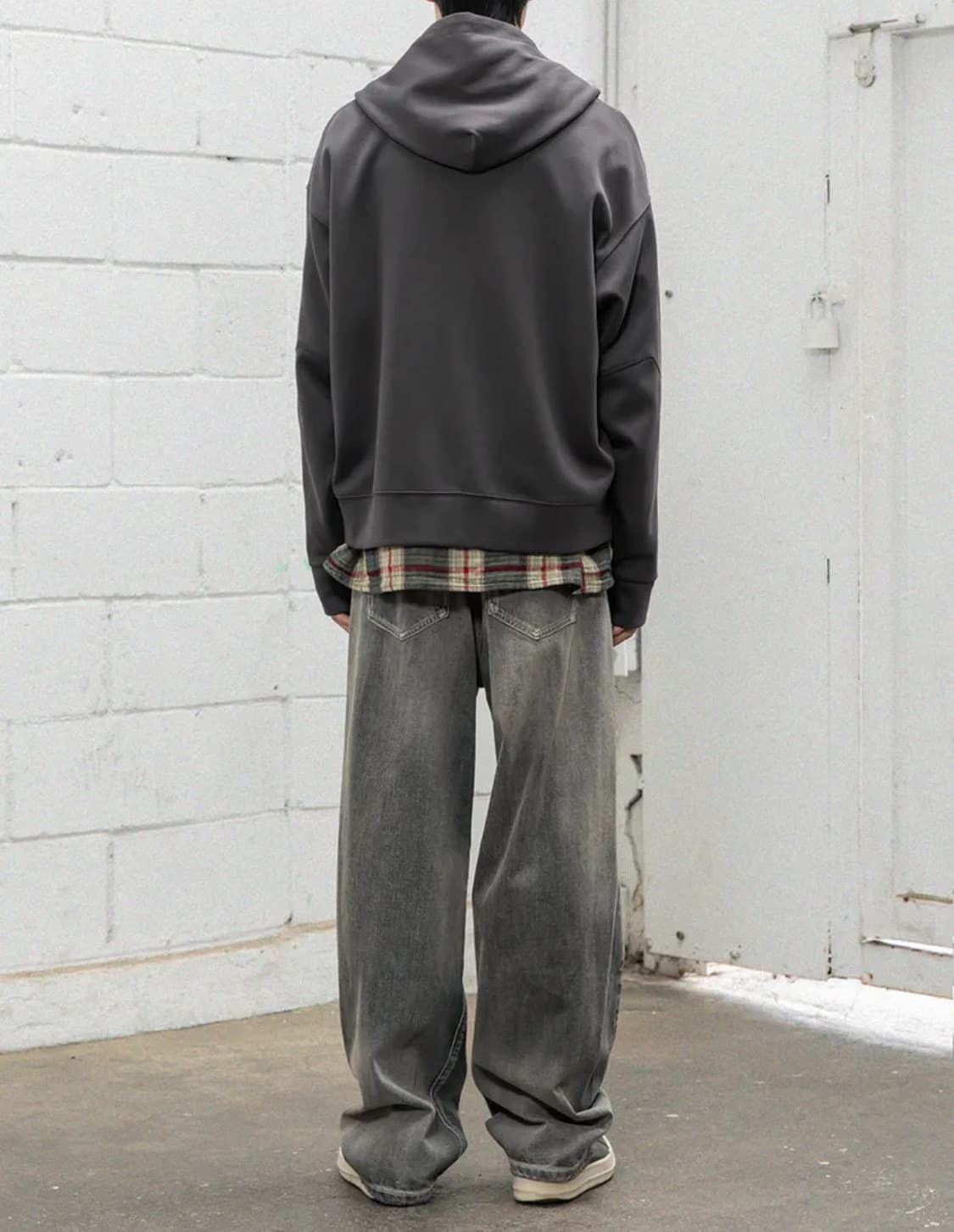 [3사이즈] 비긴202 오버사이즈 후디 집업 차콜 상품이미지2