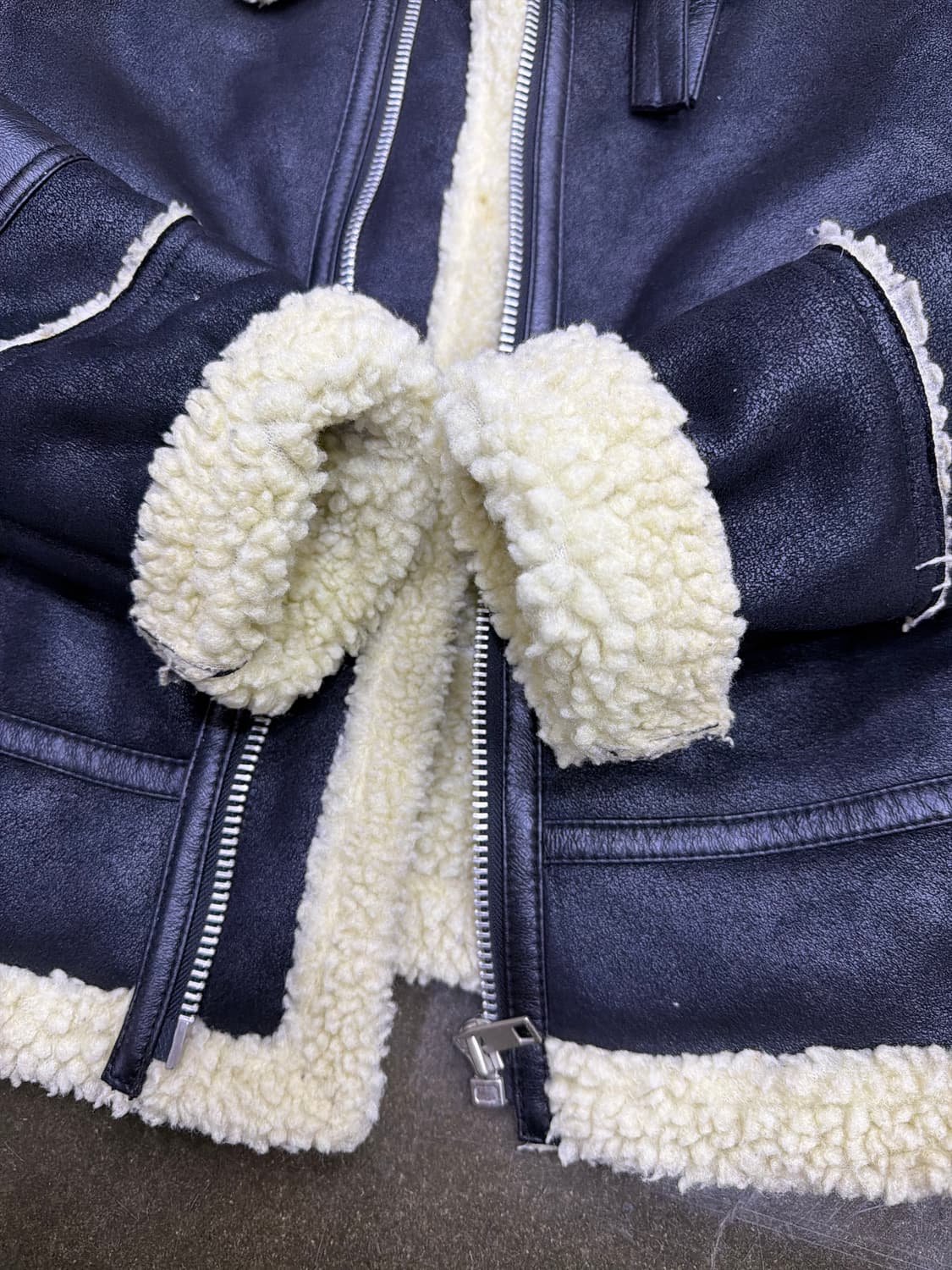 카이아크만 B-3 무스탕 자켓 블랙 L 상품이미지6