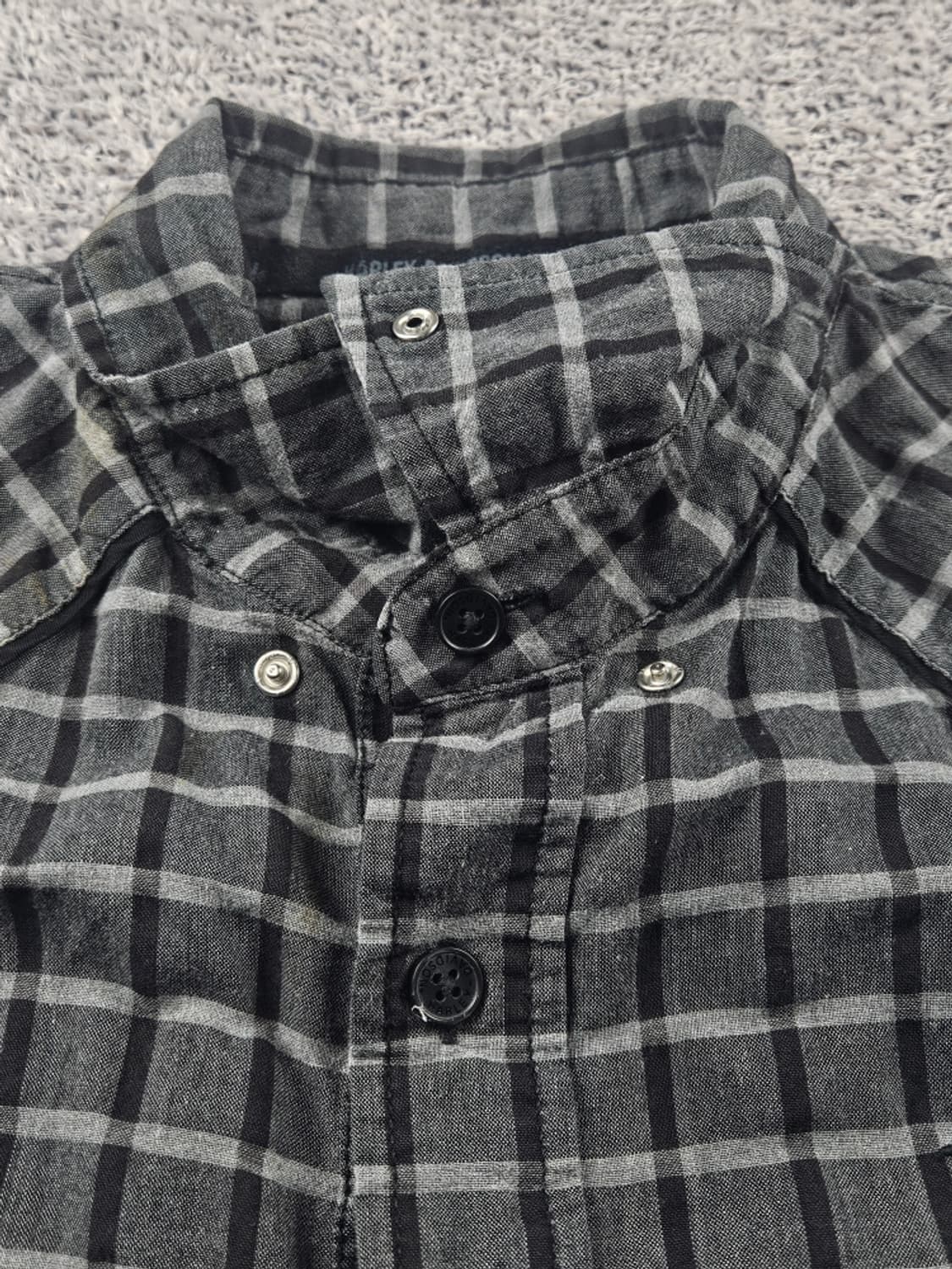 할리데이비슨 체크패턴 바이커 반팔 셔츠 ( L 추정 ) / 11367 상품이미지7